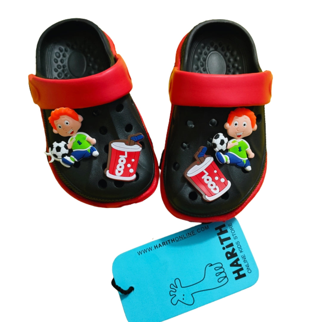 Cool China Red and Black Kids Crocs 3-6 year