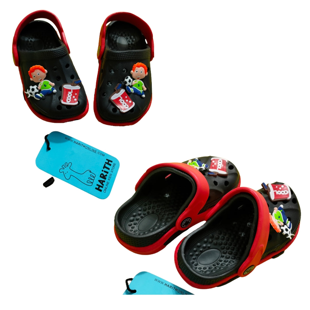 Cool China Red and Black Kids Crocs 3-6 year