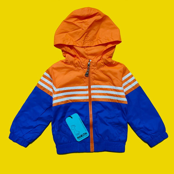 Orange Blue Winter Wind proof upper jacket for kids