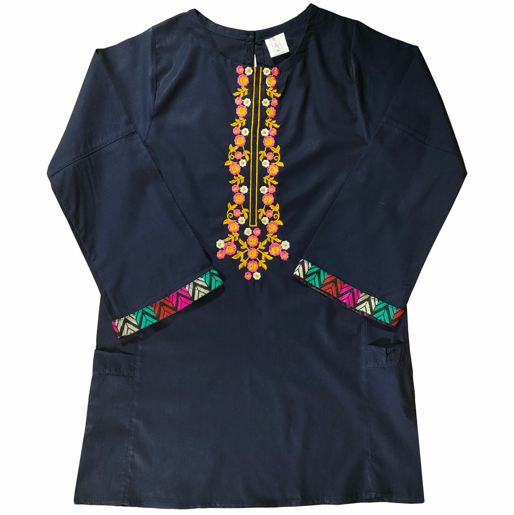 Buy Kid Kupboard Cotton Girls Kurti and Plazzo, Pink and Blue,  Full-Sleeves, Crew Neck, 7-8 Years Online - Get 37% Off